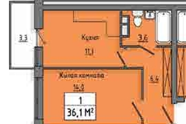 1-к. квартира, 36,1 м², 5/10 эт.