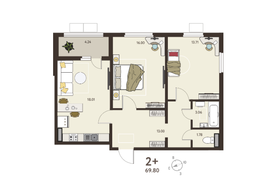 2-ком. кв. 67,68 кв.м., 6/17 эт.