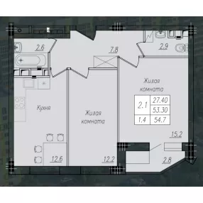2-к. квартира, 54,7 м², 10/10 эт.